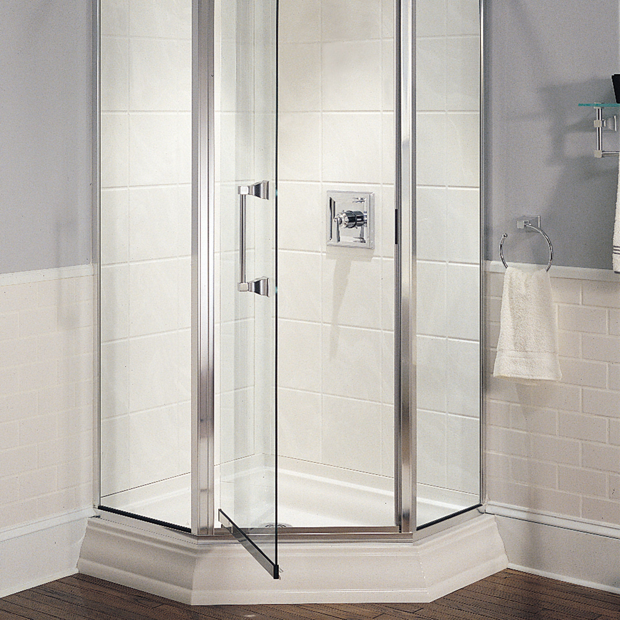 Town Square 48 Inch by 34 Inch Alcove Shower Base WHITE
